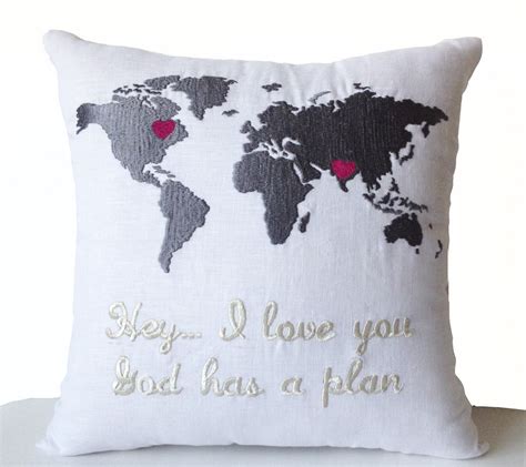 Physical distance doesn't have to result in a complete loss of connection, though. Long Distance Relationship Gift, Linen Pillow Cover ...