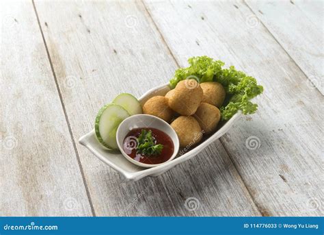 Deep Fried Fish Balls Stock Image Image Of White Space 114776033