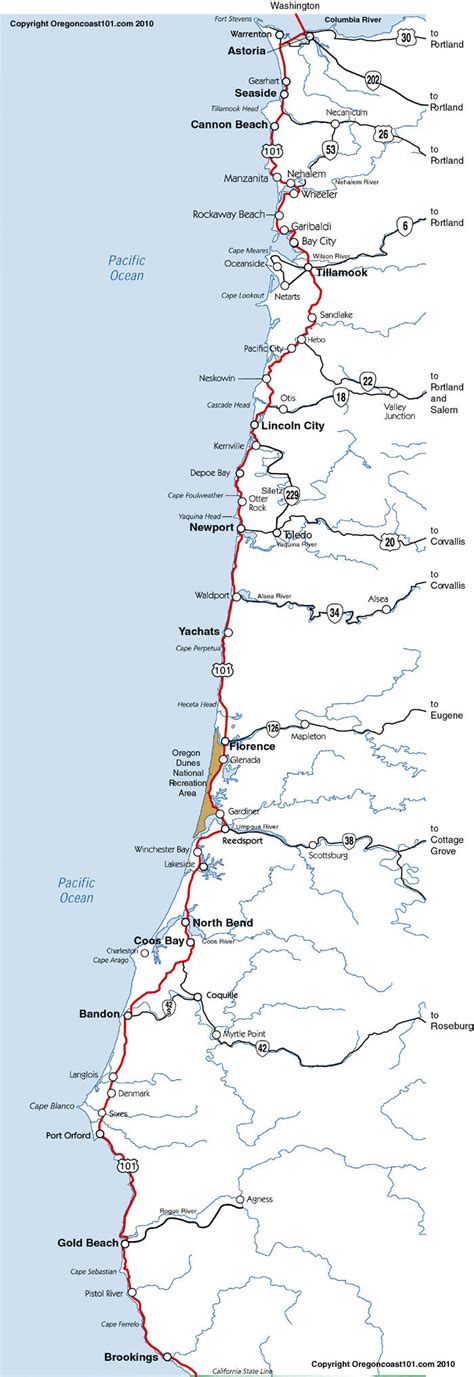 Oregon Coast Map Coastal Guidebooks