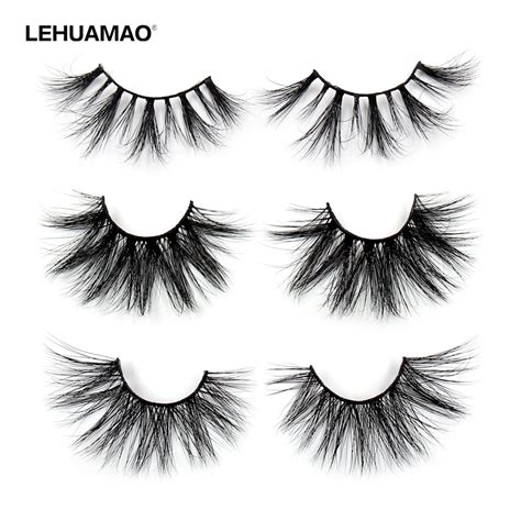 Lehuamao False Eyelashes 5d Mink Eyelashes 25mm Natural Long Lashes