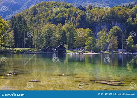 Beautiful Slovenian Landscape Bohinj Lake With Turquoise Water