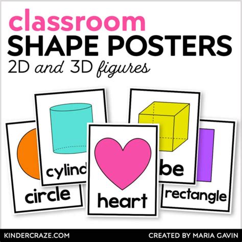 2d And 3d Shape Posters Kinder Craze