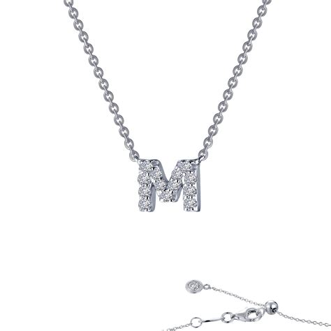 Letter M Pendant Necklace Strickland Jewelers