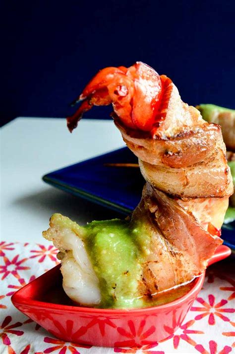 Bacon Wrapped Shrimp With Avocado Dip West Via Midwest