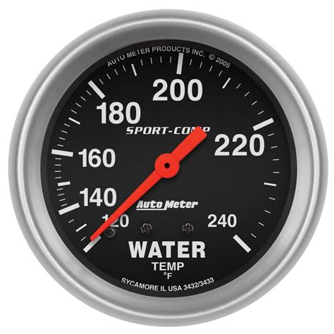 Autometer 3432 Sport Comp Mechanical Water Temperature Gauge
