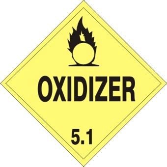 Dot Placard Oxidizer Class I Safety Supply Warehouse
