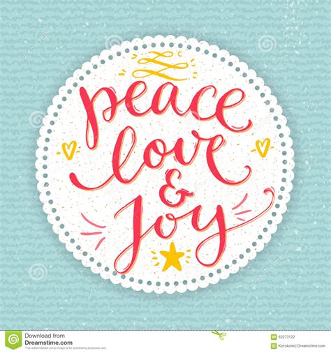 Peace Love And Joy Text Christmas Card With Stock Vector