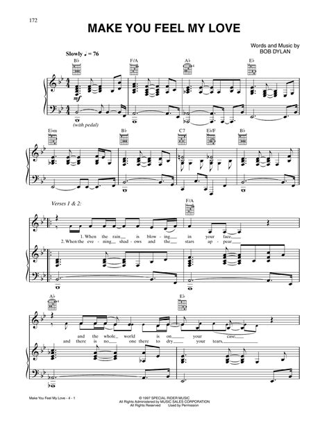 Make You Feel My Love Sheet Music Adele Piano Vocal And Guitar