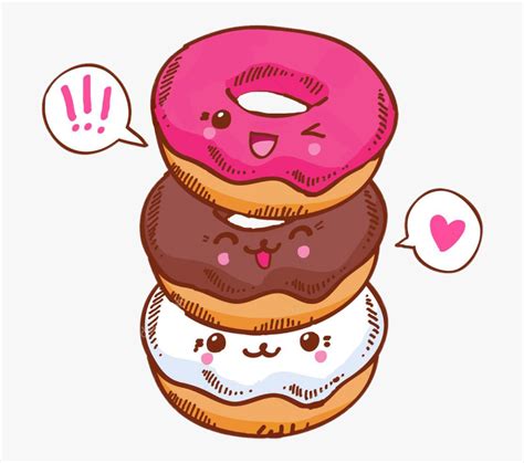 Donuts Cute Kawaii Yummy Food Tumblr Kawaii Donuts Free Transparent