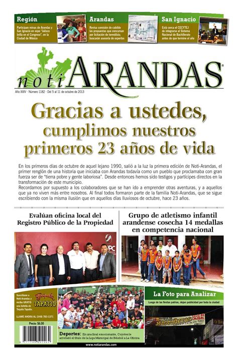NOTI ARANDAS Edición impresa 1182 by NOTI ARANDAS Issuu