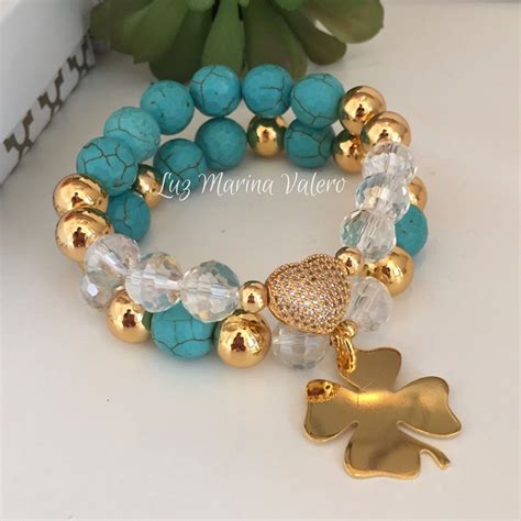 Pulseras de piedras fósil by Luz Marina Valero #bisuteria #pulseras #