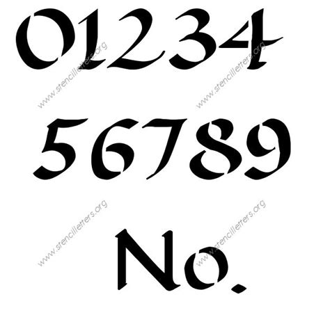 Decorative Writing Calligraphy Number Stencils 0 To 9 Stencil Letters Org