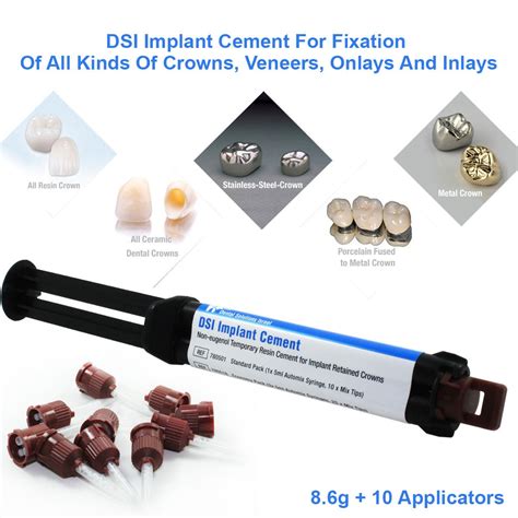 Dsi Dental Cement Temporary Self Adhesive For Crowns Bridges Implants