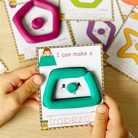 Shapes Play Dough Mats Visual Cards Montessori Toddler Etsy