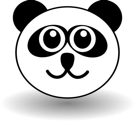 Funny Panda Face Black And White Icons Png Free Png And Icons Downloads