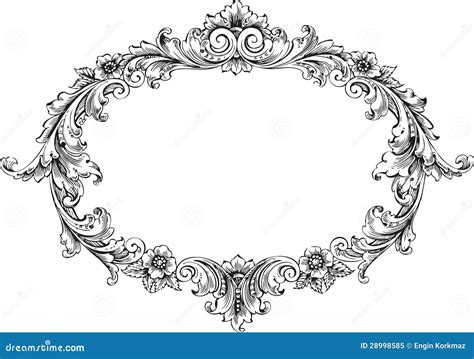 Red Victorian Frame Invitation Card Border Stock Photography