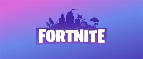 Fortnite Purple Vector Logo Banner On Violet Blue And Pink Gradient