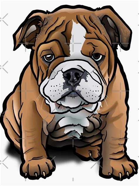 Bulldog Pup Sticker By Binarygod In 2021 English Bulldog Art Bulldog