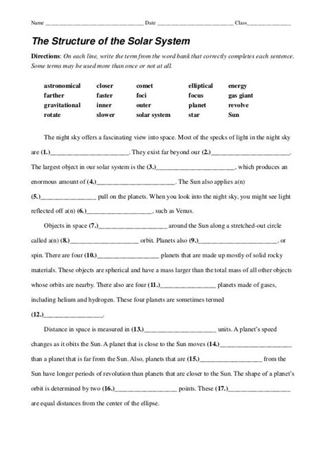 5th Grade Science Worksheets Solar System Solar System And Fifth Grade