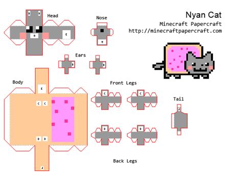13easy Minecraft Papercraft Nyan Cat Fli Lou