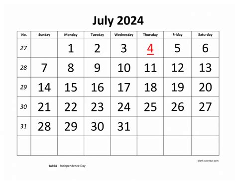 July 2024 Printable Calendars