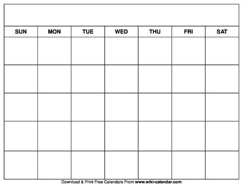 A selection of blank calendars that you can print. Printable Blank Calendar Templates