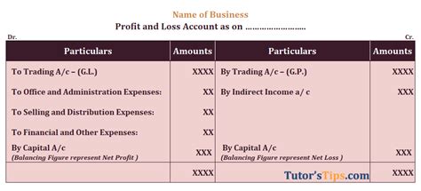 Profit And Loss Account Meaning Format And Examples Designing Demo