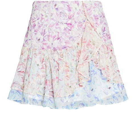 Loveshackfancy Rhodes Floral Silk Mini Skirt Intermix