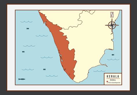 Kerala Map Illustration Vector 182853 Vector Art At Vecteezy
