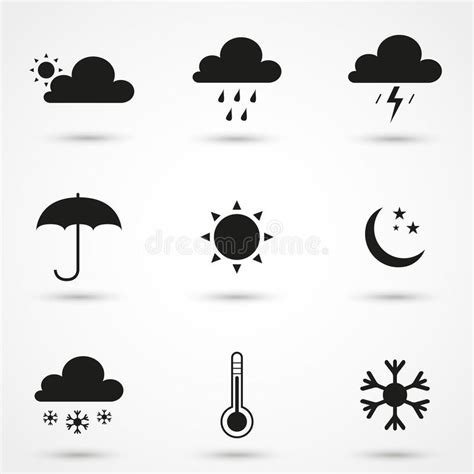 Black Weather Icons Stock Illustration Illustration Of Thunder 70673176