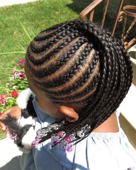 The several cute braids and the black and white band make the long hairstyle impressive and luscious. Braids for Kids: Black Girls Braided Hairstyle Ideas in ...