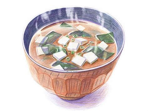 A Bowl Of Hot Miso Soup With Seaweed And Tofu Japanese Food Art