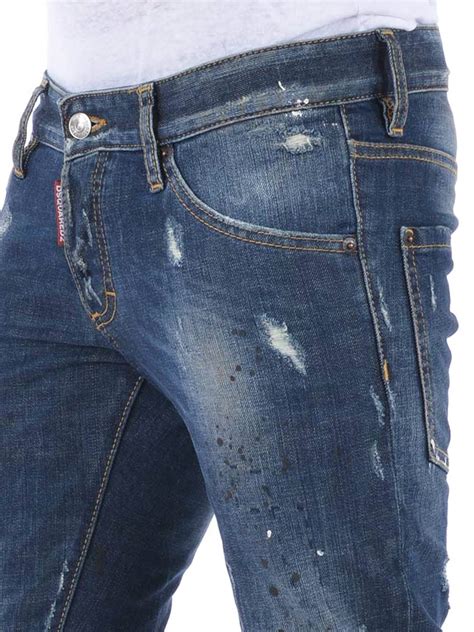 Straight Leg Jeans Dsquared2 Mud Effect Jeans S71lb0037s30144962
