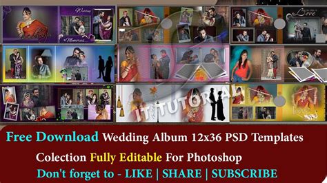 Free Download Wedding Album 12x36 Psd Templates Collection Fully