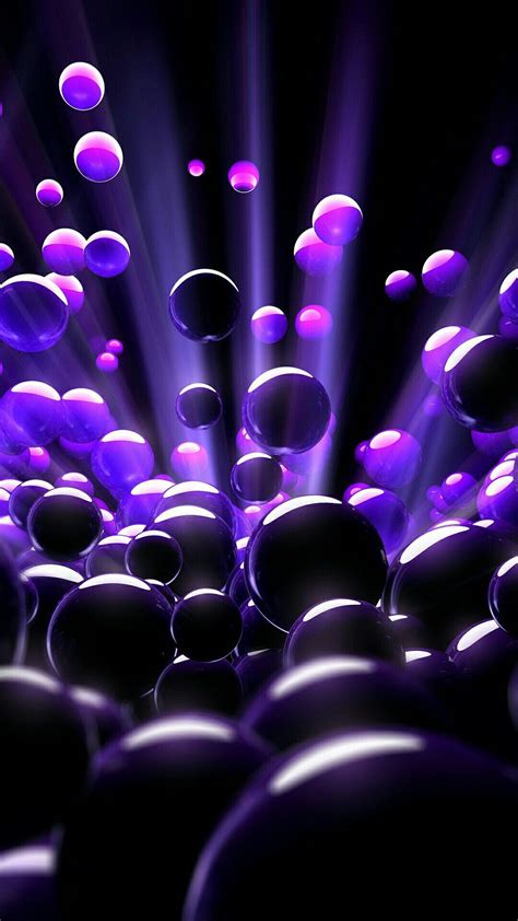 3d Purple Balls Cute Wallpaper For Phone Dark Wallpaper Purple