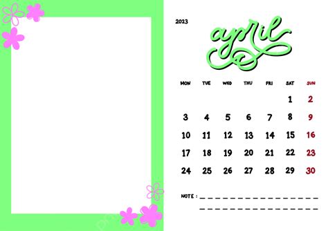 Calendar April 2023 Png Image April 2023 Handlettering Calendar With