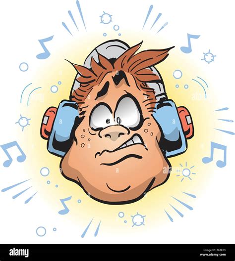 Man Wearing Headphones That Are Too Loud Stock Vector Image And Art Alamy