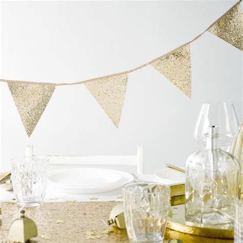 Gold Glitter Party Bunting Postbox Party