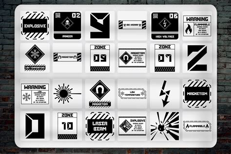 100 Sci Fi Sign Decals Icons Pack Eldamar Studio