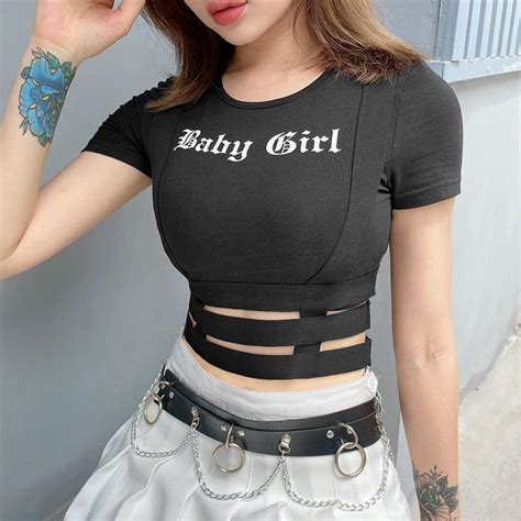 Sexy Baby Girl Hollow Out Crop Top Cosmique Studio