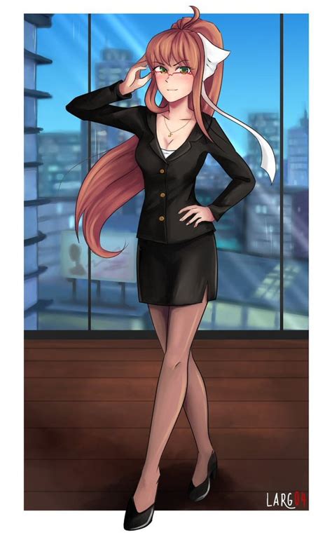 Boss Monika Commissioned By Mlpbrian Art By Larg04 Ddlc