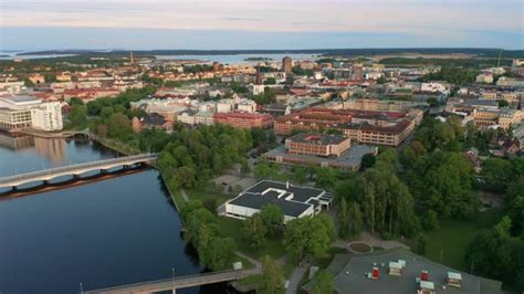 Karlstad Sweden Aerial Sunset By Dsellens Videohive