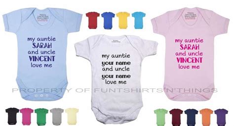 Personalised With Names My Auntie And Uncle Love Me Baby Vest Bodysuit