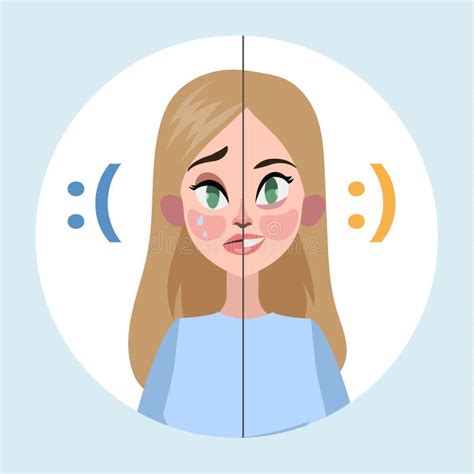 Woman With The Mood Swings Crying Girl Stock Vector Illustration Of