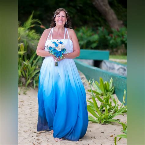 Blue And White Ombre Beach Wedding Dress Marisela Veludo Fashion