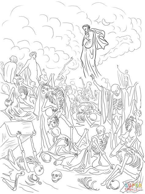Ezekiels Vision Of The Valley Of Dry Bones Coloring Page Free