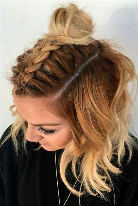Short hairstyle with side braid. Braided Hairstyles for Short Hair