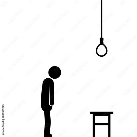 Suicide By Hanging With Stick Figure Stock Vector Adobe Stock