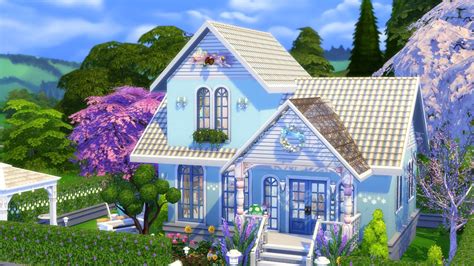 심즈4 건축 미니멀 파스텔 하우스💕 Cute Tiny Pastel House No Cc The Sims 4 Speed