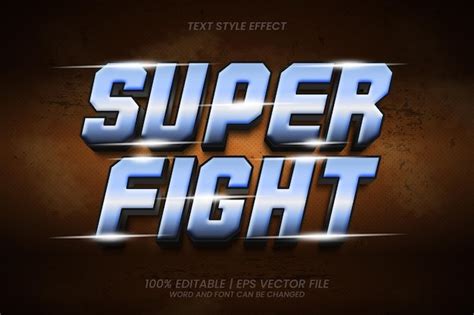 편집 가능한 텍스트 효과 Super Fight 3d 게임 스타일 프리미엄 벡터